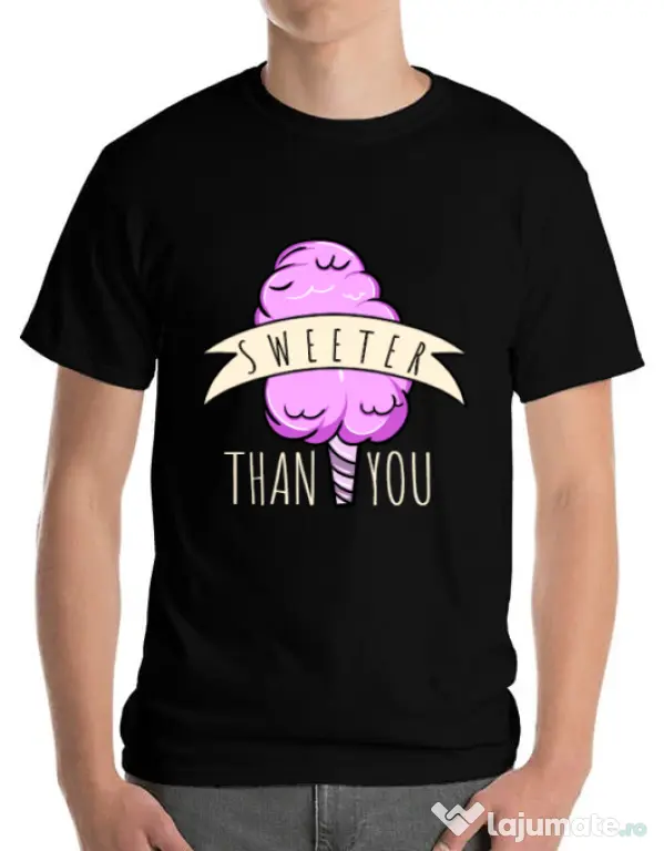 Tricou ADLER barbat Sweeter than you Negru