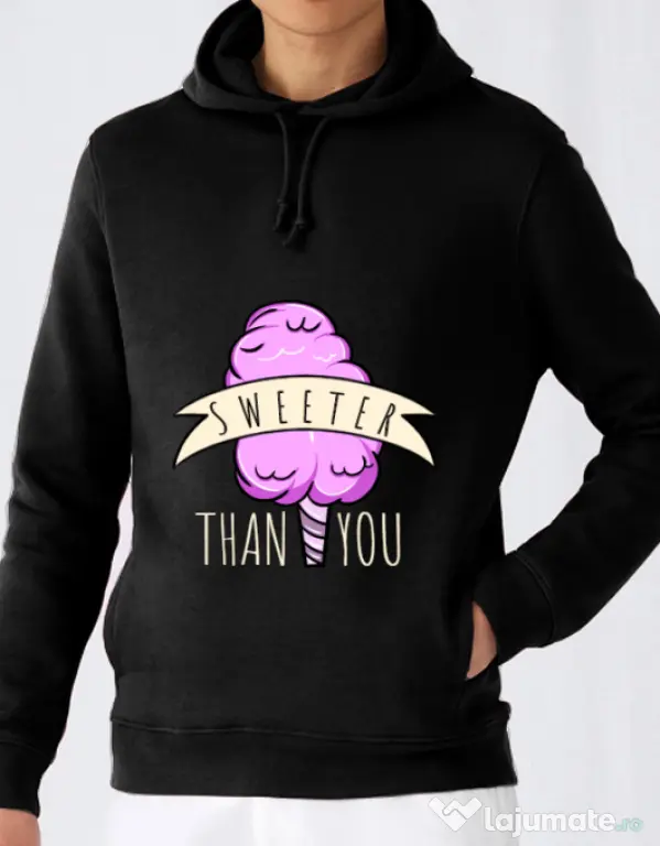 Hoodie barbat cu gluga Sweeter than you Negru