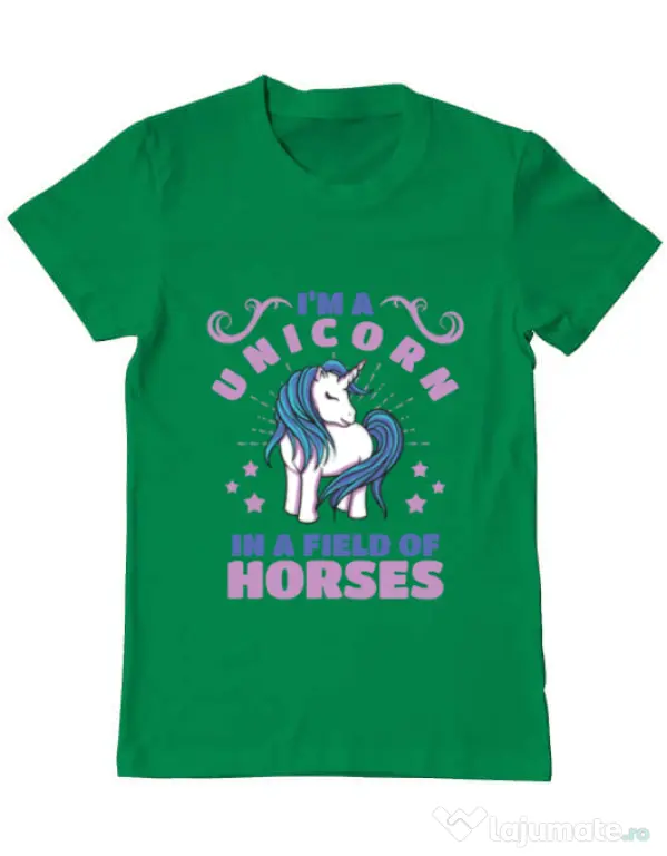 Tricou ADLER barbat Just a unicorn Verde mediu