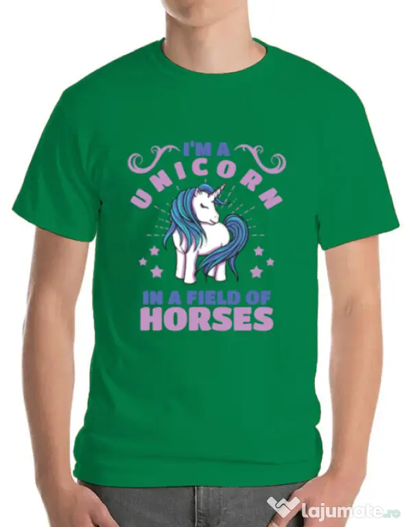 Tricou ADLER barbat Just a unicorn Verde mediu