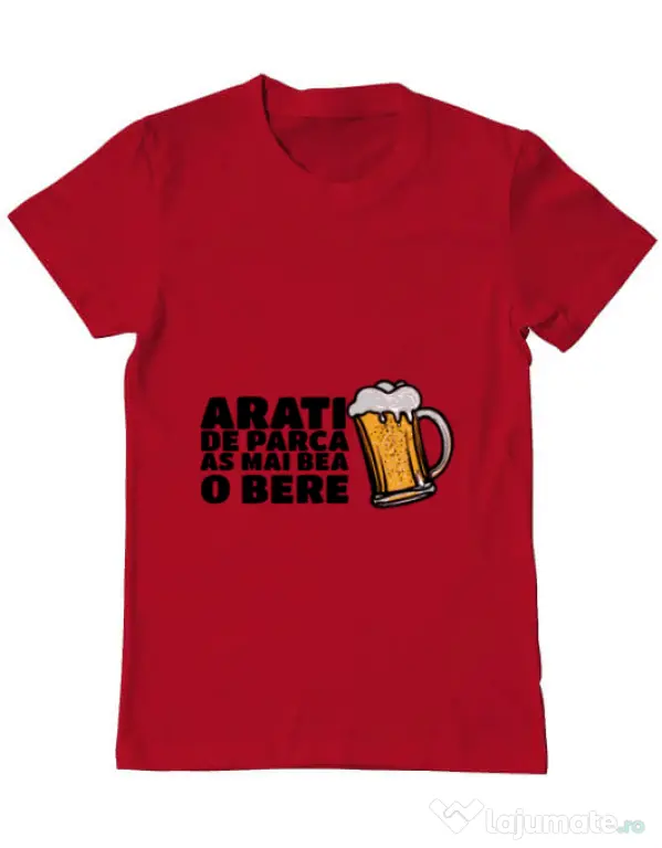 Tricou ADLER barbat As mai bea o bere Rosu