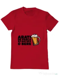 Tricou ADLER barbat As mai bea o bere Rosu