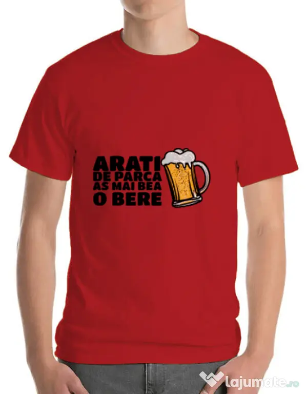 Tricou ADLER barbat As mai bea o bere Rosu