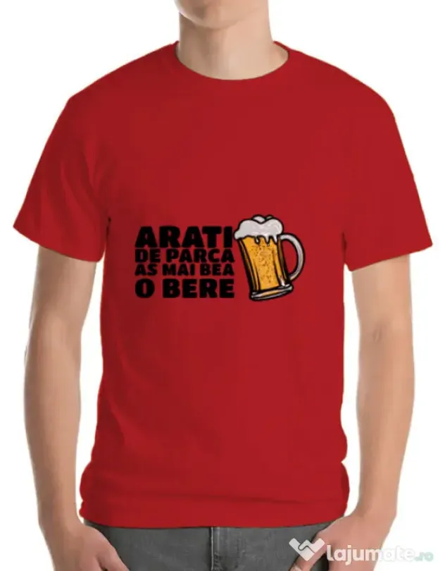 Tricou ADLER barbat As mai bea o bere Rosu
