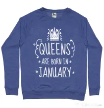 Bluza ADLER barbat Queens are born in january Albastru melanj