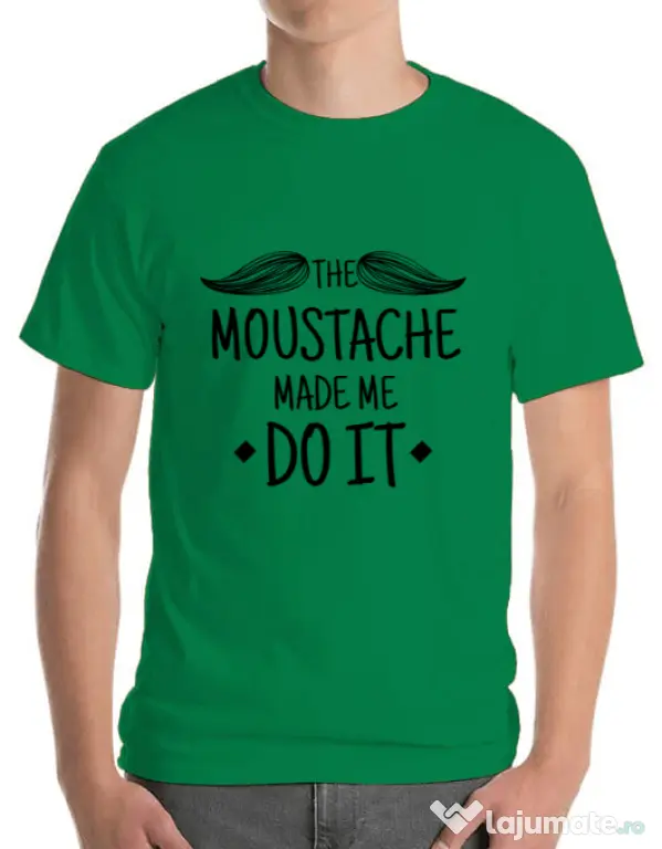 Tricou ADLER barbat The moustache Verde mediu