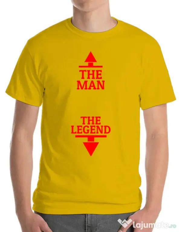 Tricou ADLER barbat The man the legend Galben