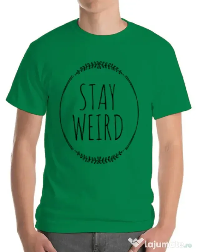 Tricou ADLER barbat Stay weird Verde mediu