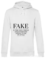 Hoodie barbat cu gluga Fake is the new trend Alb