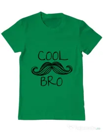 Tricou ADLER barbat Cool moustache bro Verde mediu