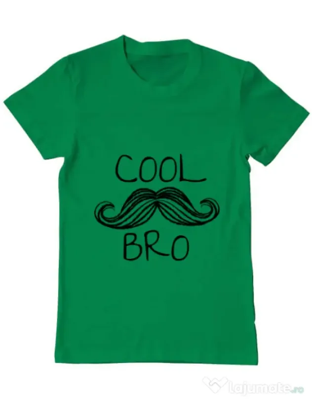 Tricou ADLER barbat Cool moustache bro Verde mediu