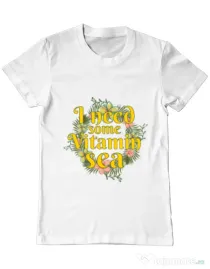 Tricou ADLER barbat I need some vitamin sea Alb