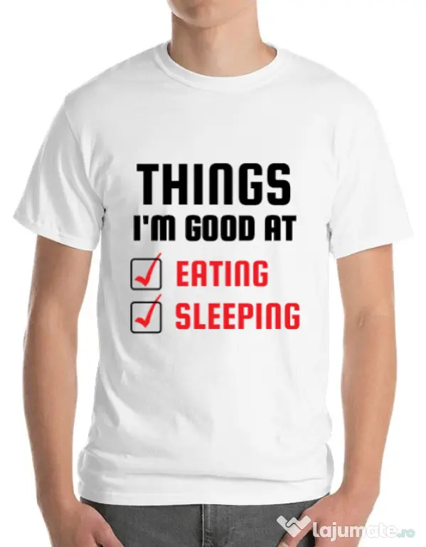 Tricou ADLER barbat Things I am good at Alb