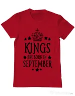 Tricou ADLER barbat Kings are born in september Rosu