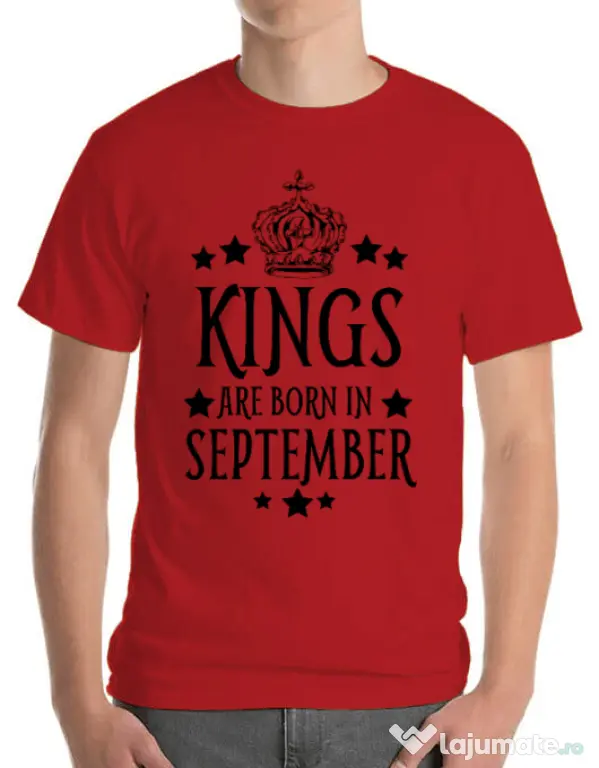 Tricou ADLER barbat Kings are born in september Rosu
