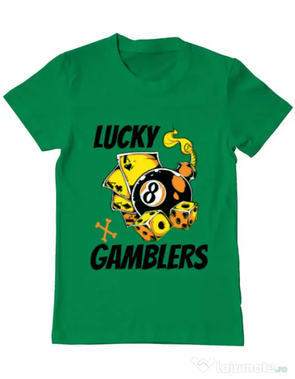 Tricou ADLER barbat Lucky gamblers Verde mediu