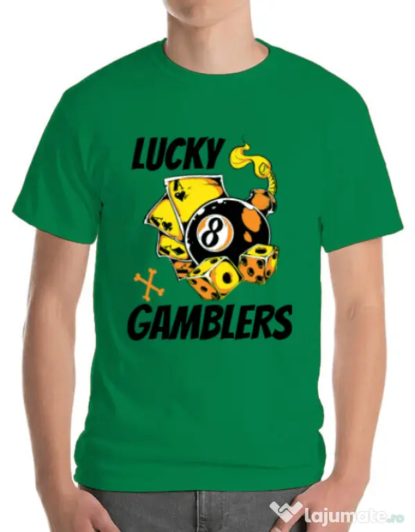 Tricou ADLER barbat Lucky gamblers Verde mediu