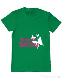 Tricou ADLER barbat Bonjour bitches Verde mediu