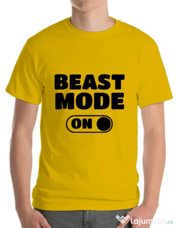 Tricou ADLER barbat Beast mode Galben