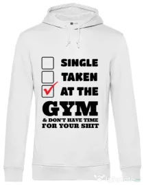 Hoodie barbat cu gluga At the gym Alb