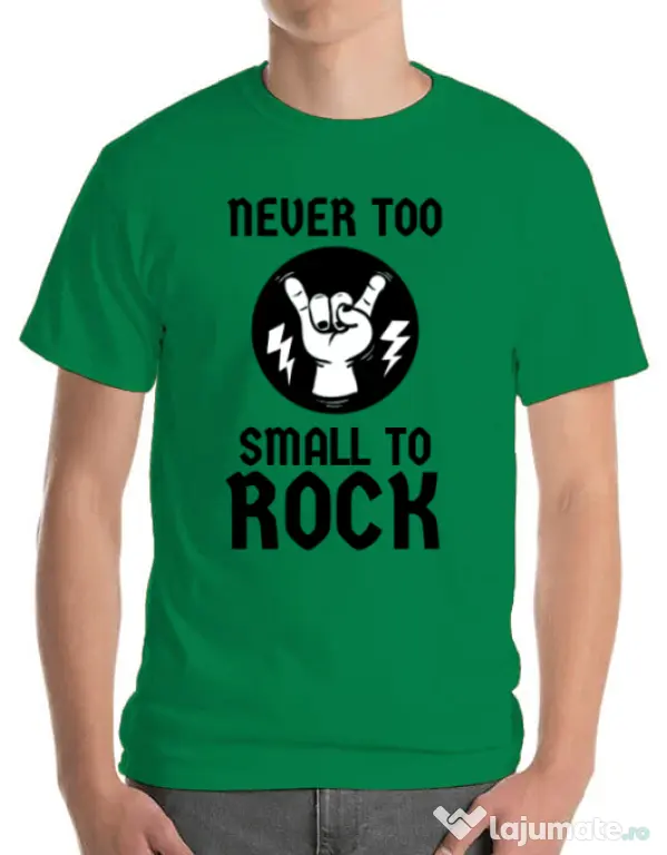 Tricou ADLER barbat Never too small to rock Verde mediu