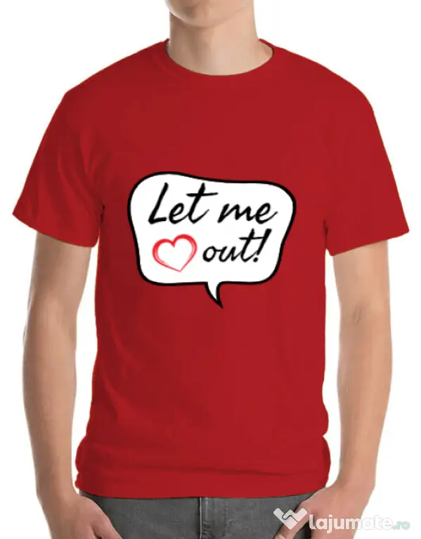 Tricou ADLER barbat Let me out Rosu