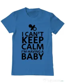Tricou ADLER barbat I am having a baby Albastru azuriu