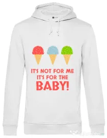 Hoodie barbat cu gluga For the baby Alb