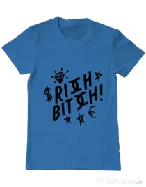 Tricou ADLER barbat Rich bitch Albastru azuriu