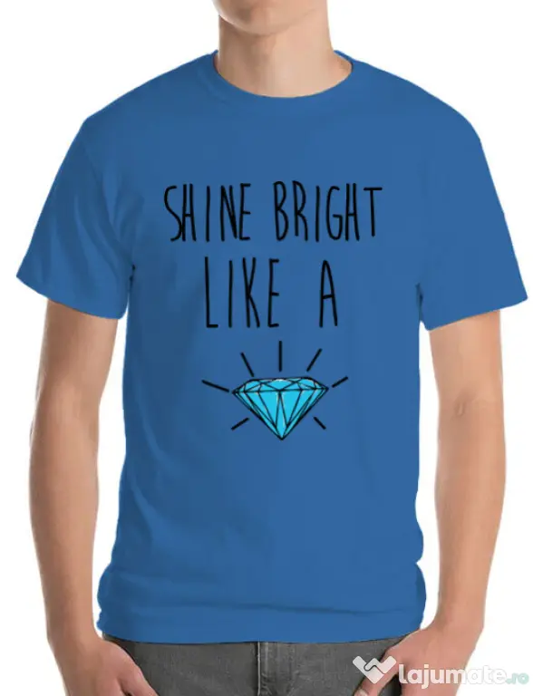 Tricou ADLER barbat Shine bright like a diamond Albastru azuriu