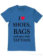 Tricou ADLER barbat I love shoes Albastru azuriu