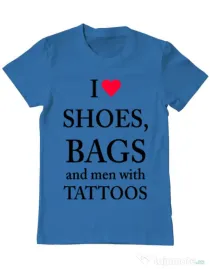 Tricou ADLER barbat I love shoes Albastru azuriu