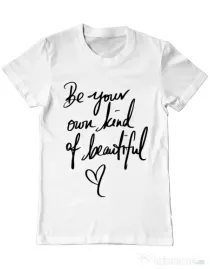 Tricou ADLER barbat Be your own kind of beautiful Alb