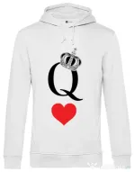 Hoodie barbat cu gluga Fancy queen Alb