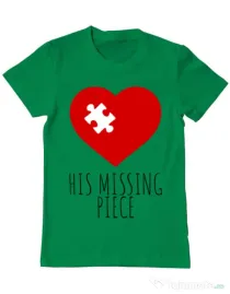 Tricou ADLER barbat His missing piece Verde mediu
