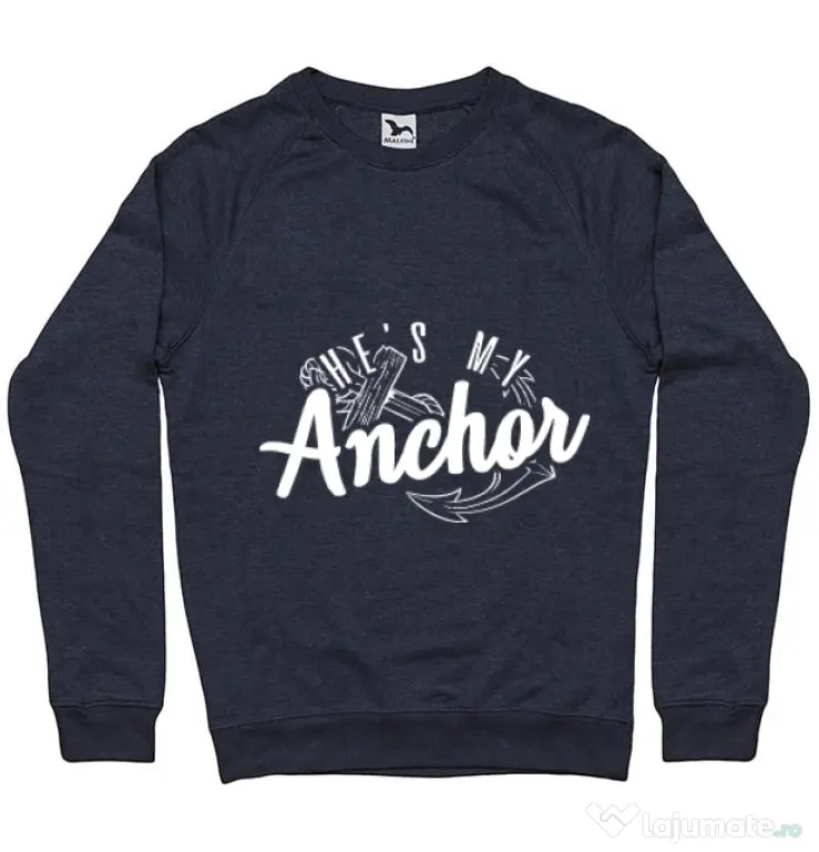 Bluza ADLER barbat He s my anchor Denim inchis