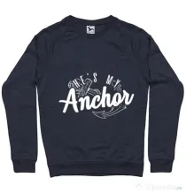 Bluza ADLER barbat He s my anchor Denim inchis