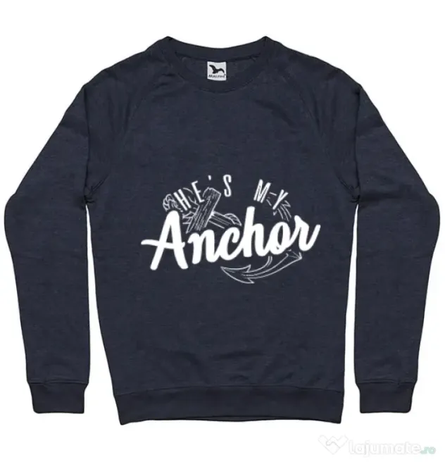 Bluza ADLER barbat He s my anchor Denim inchis