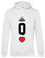 Hoodie barbat cu gluga Queen Alb