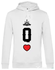 Hoodie barbat cu gluga Queen Alb