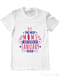 Tricou ADLER barbat The best moms January Alb