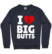 Bluza ADLER barbat I love big butts Denim inchis
