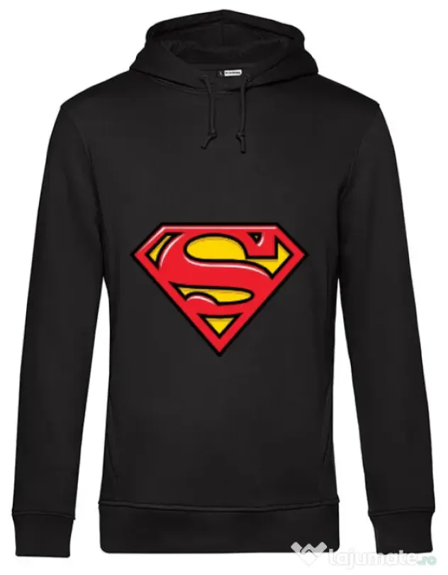 Hoodie barbat cu gluga Superman Negru