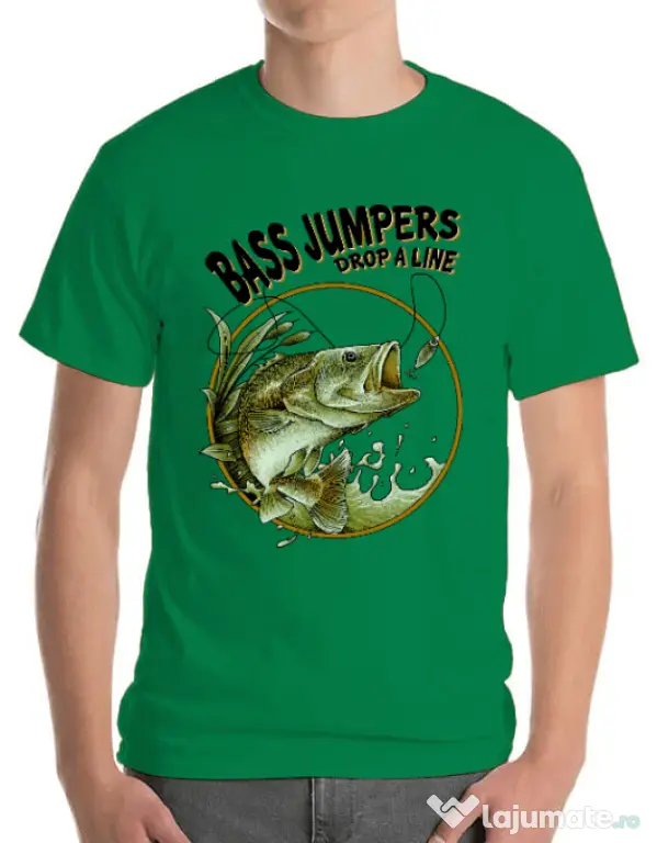 Tricou ADLER barbat Bass jumpers drop a line Verde mediu
