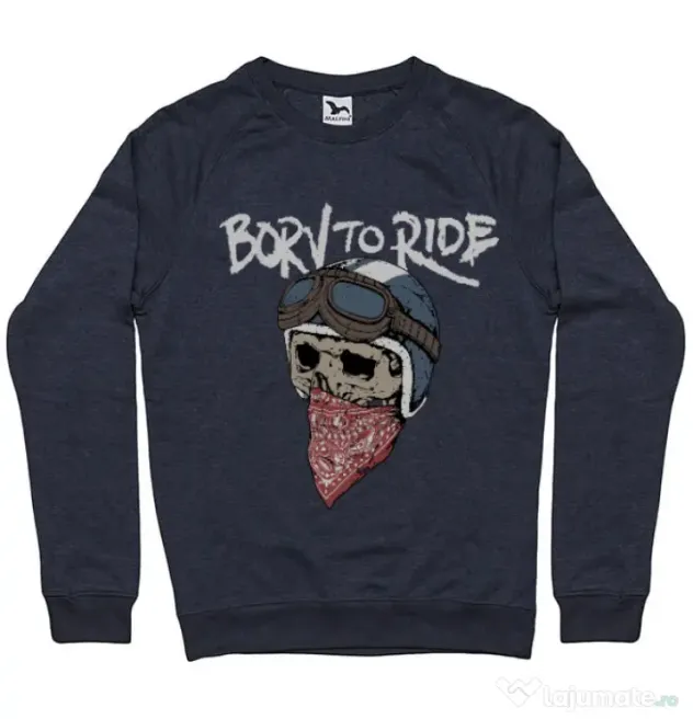 Bluza ADLER barbat Born to ride Denim inchis