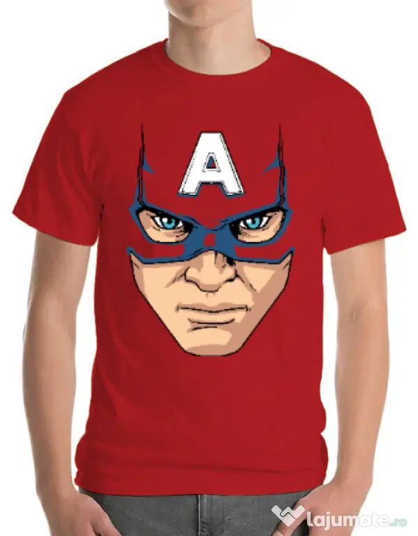 Tricou ADLER barbat Captain America Mask Rosu