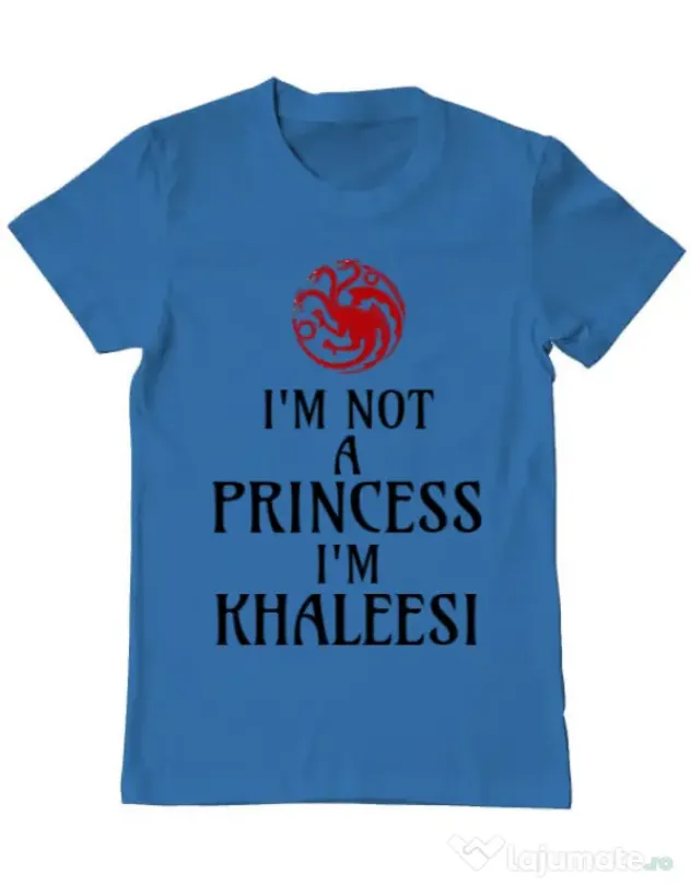 Tricou ADLER barbat I'm Khaleesi Albastru azuriu