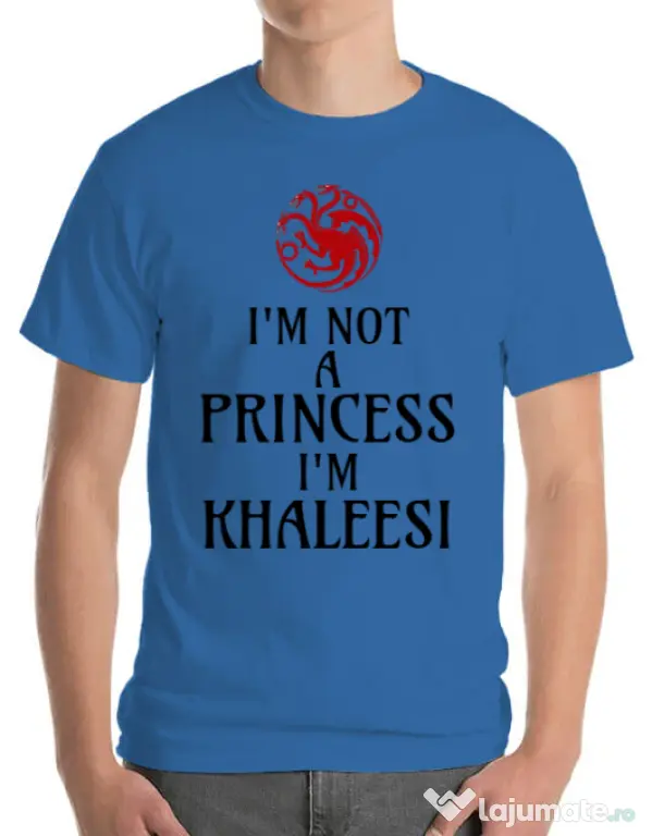 Tricou ADLER barbat I'm Khaleesi Albastru azuriu