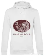 Hoodie barbat cu gluga Hear me roar Alb