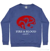 Bluza ADLER barbat Fire and Blood Targaryen Albastru melanj